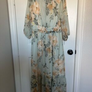 Floral Chiffon Maxi Dress